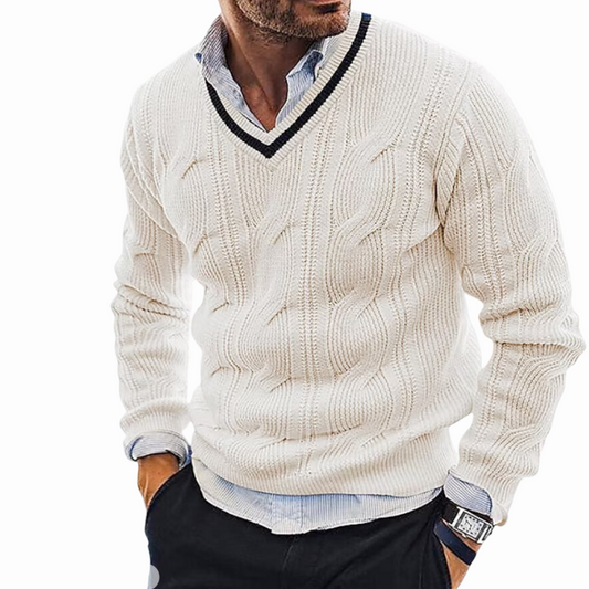 VIGEDON | Pull tricoté pour hommes avec col en V