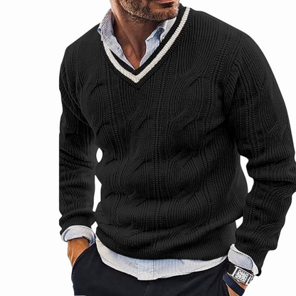 VIGEDON | Pull tricoté pour hommes avec col en V