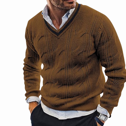 VIGEDON | Pull tricoté pour hommes avec col en V