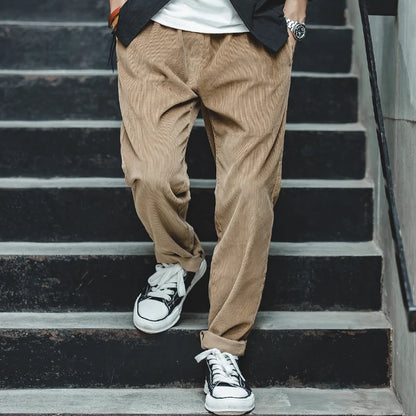 VIGEDON | Pantalon vintage en velours côtelé uni