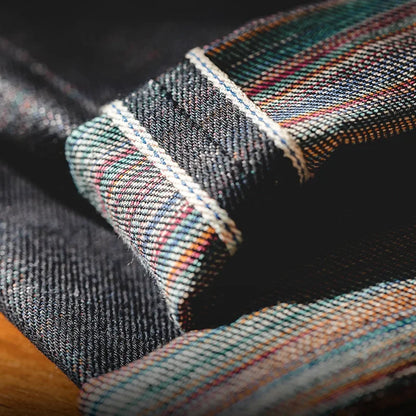 VIGEDON | Vintage Selvedge Raw Denim Jeans - Jean pour homme de 13,5 oz en denim de coton épais, coupe droite, avec fermeture à glissière et poches