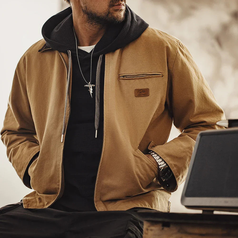 VIGEDON | Veste homme rétro en toile cousue main