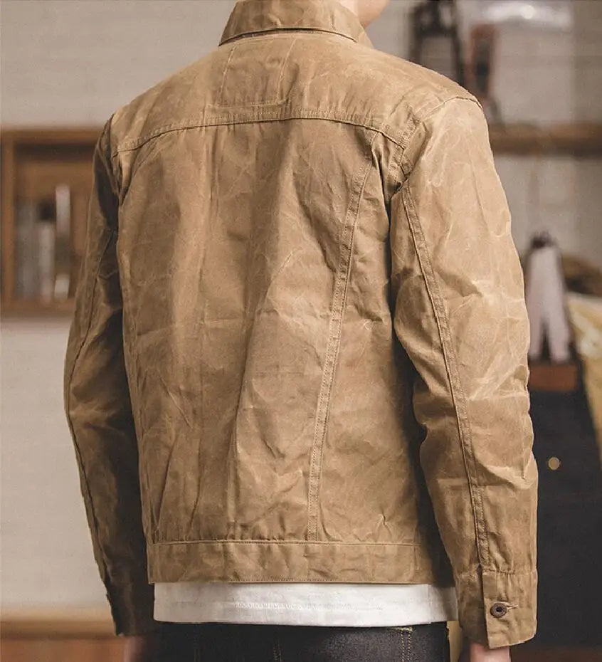 VIGEDON | Veste rustique en toile cirée pour homme, faite à la main