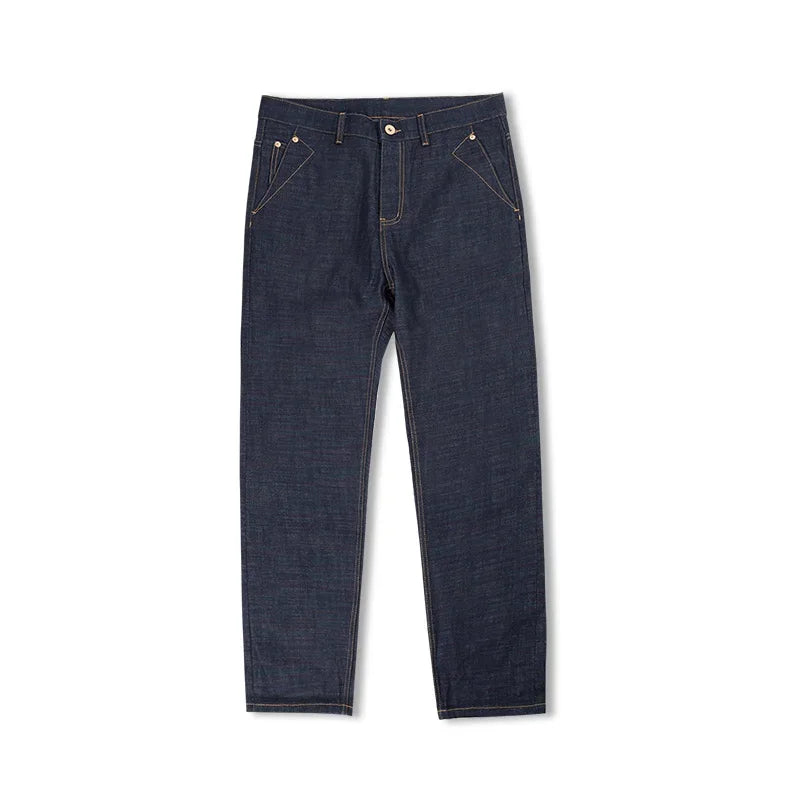 VIGEDON | Vintage Selvedge Raw Denim Jeans - Jean pour homme de 13,5 oz en denim de coton épais, coupe droite, avec fermeture à glissière et poches