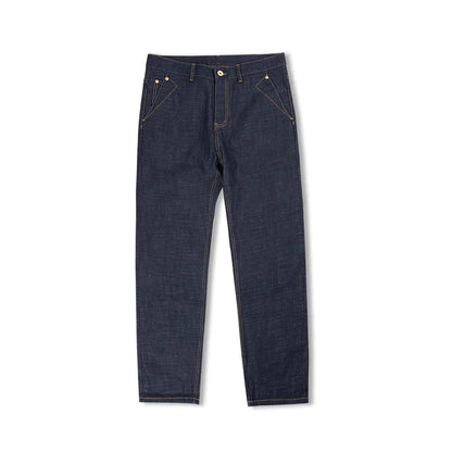 VIGEDON | Vintage Selvedge Raw Denim Jeans - Jean pour homme de 13,5 oz en denim de coton épais, coupe droite, avec fermeture à glissière et poches