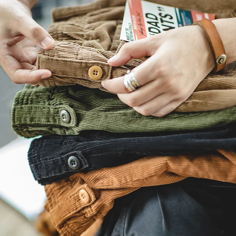 VIGEDON | Pantalon vintage en velours côtelé uni