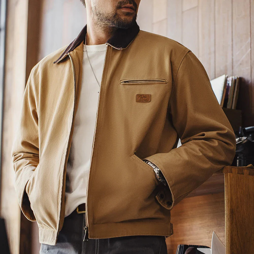 VIGEDON | Veste homme rétro en toile cousue main