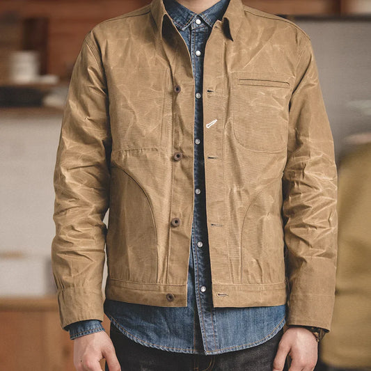 VIGEDON | Veste rustique en toile cirée pour homme, faite à la main