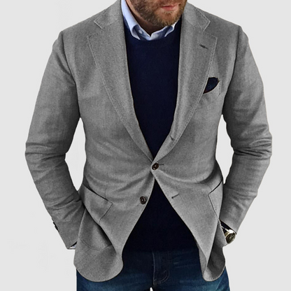 VIGEDON | Cardigan pour hommes avec boutons décontractés, poches et col à revers, unicolore, manches longues