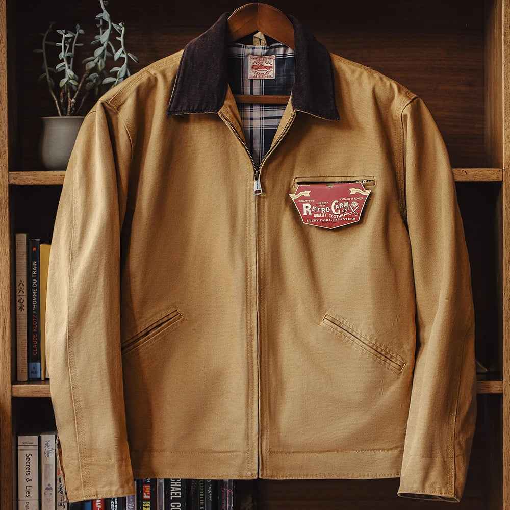 VIGEDON | Veste homme rétro en toile cousue main