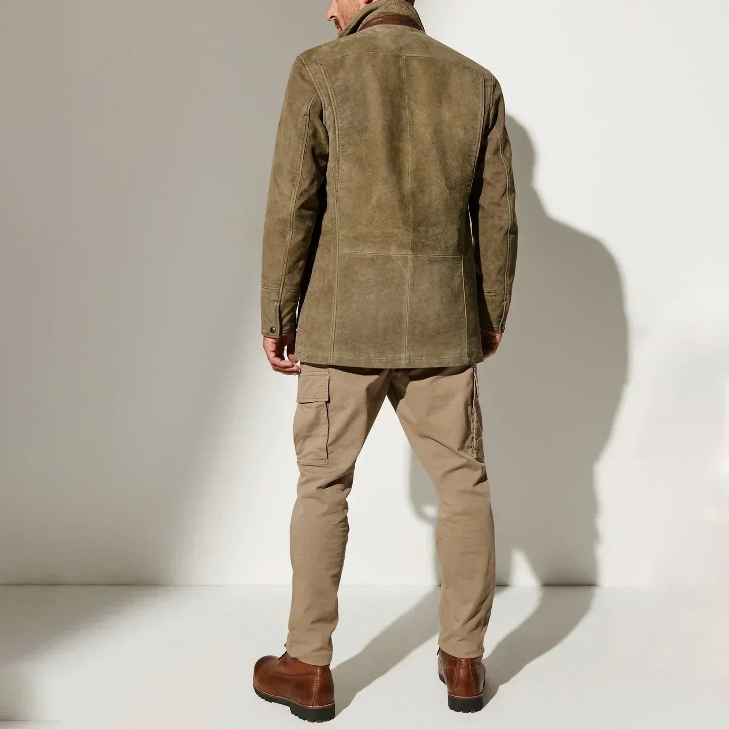 VIGEDON | Veste vintage en daim pour homme avec détails en cuir